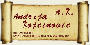Andrija Kojčinović vizit kartica